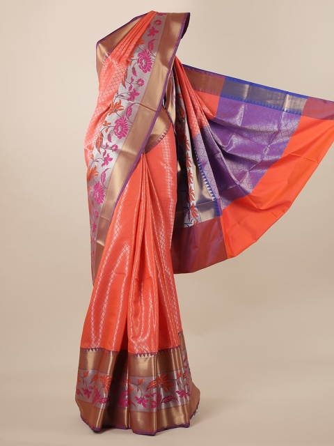 

Pothys Orange Woven Design Tissue Saree