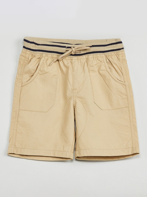 

max Boys Beige Solid Regular Fit Shorts