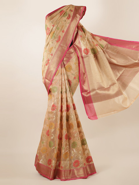 

Pothys Peach-Coloured Woven Design Saree