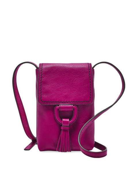 

Fossil Women Purple Solid Leather Cross-Body Bag