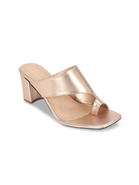 Truffle Collection Women Rose Gold Solid Block Heels