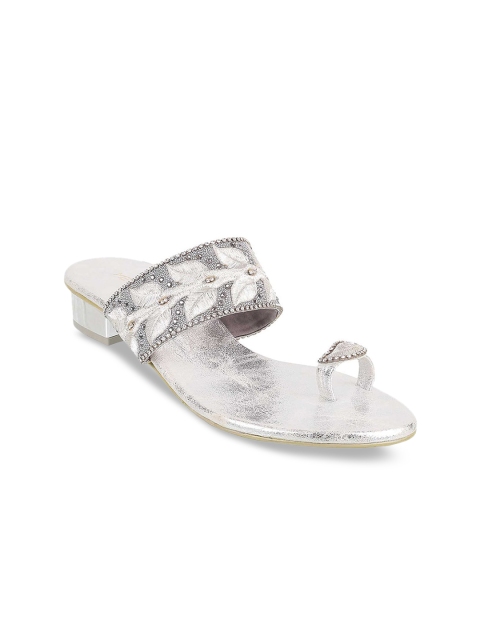 

Metro Women Silver-Toned Embellished Sandals