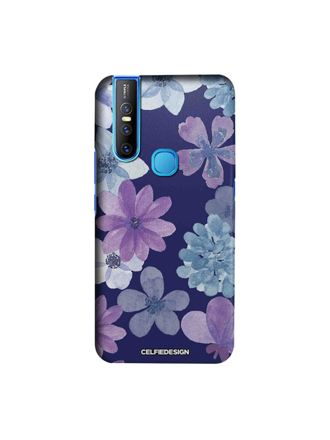 

CelfieDesign Navy Blue & Purple Printed Vivo V15 Phone Back Case