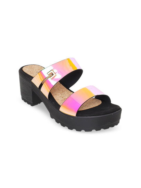

Metro Women Orange & Pink Colourblocked Heels