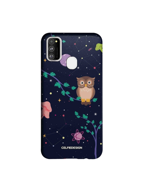 

CelfieDesign Navy Blue & Brown Space Owl Space And Nature Quirky SustainableSamsung Galaxy M30s Back Cover