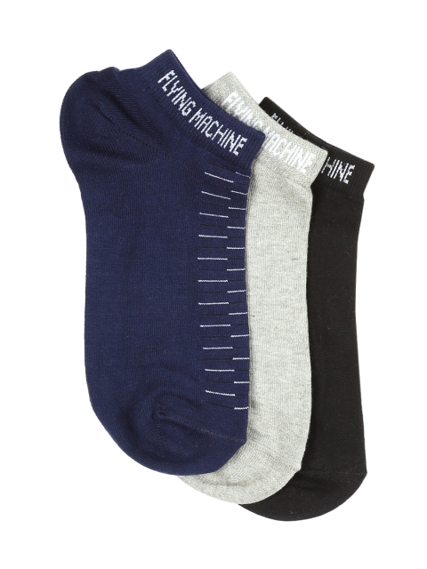 

Flying Machine Men Pack Of 3 Assorted Ankle-Length Socks