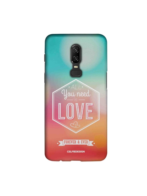 

CelfieDesign Blue & Pink All You Need is Love OnePlus 6 Sustainable Back Cover
