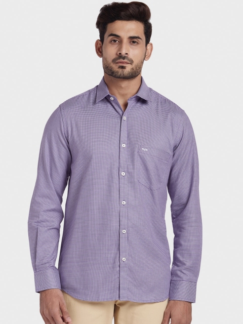 

ColorPlus Men Purple Tailored Fit Solid Casual Shirt