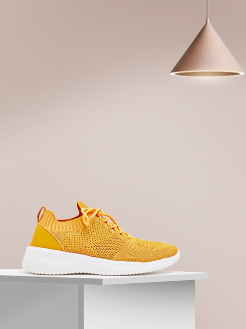 

shoexpress Women Yellow Textile Running Shoes