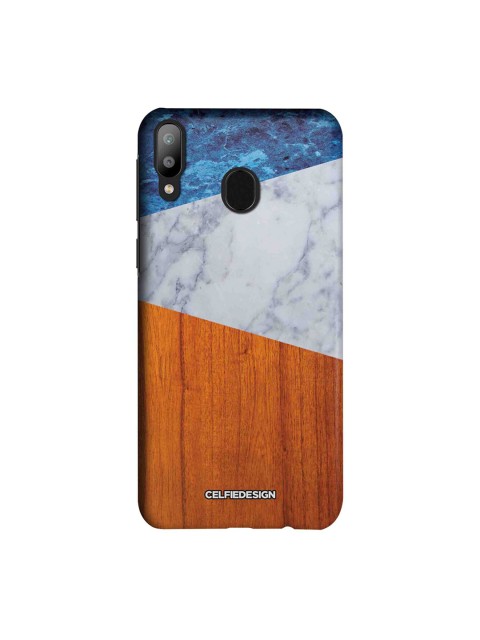

CelfieDesign Brown & Blue Marble Wood Quirky Samsung Galaxy M20 Mobile Back Cover