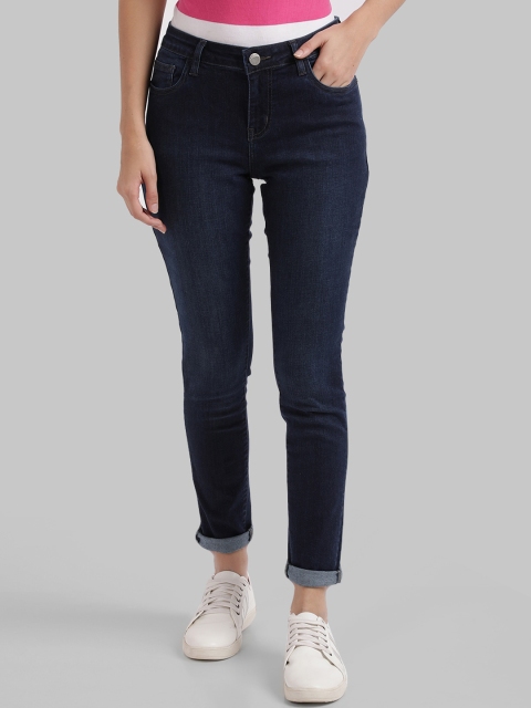 Parx Women Navy Blue Skinny Fit Mid-Rise Clean Look Jeans