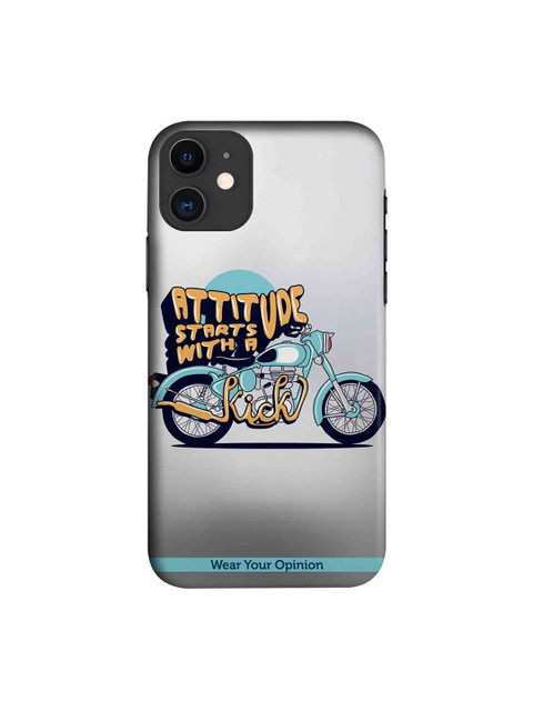 

CelfieDesign Grey & Yellow Attitude With Kick iPhone 11 Back Case