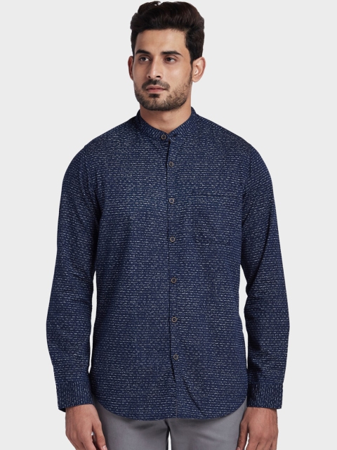 

ColorPlus Men Navy Blue Regular Fit Printed Casual Shirt
