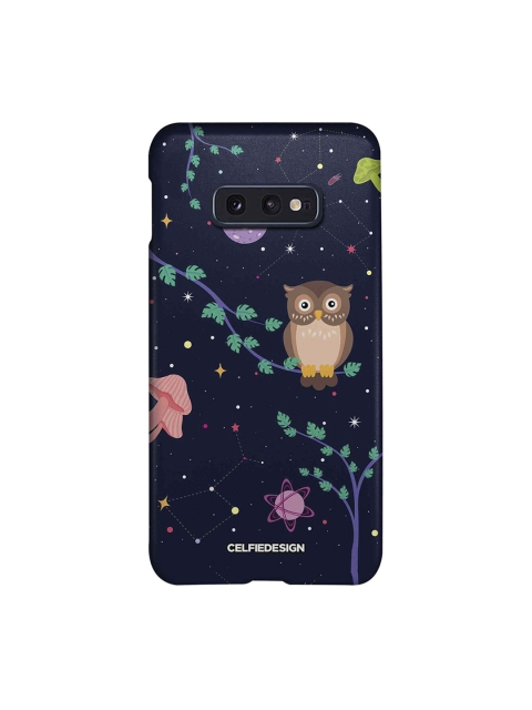 CelfieDesign Navy Blue & Sea-Green Space Owl Samsung Galaxy S10E Back Cover