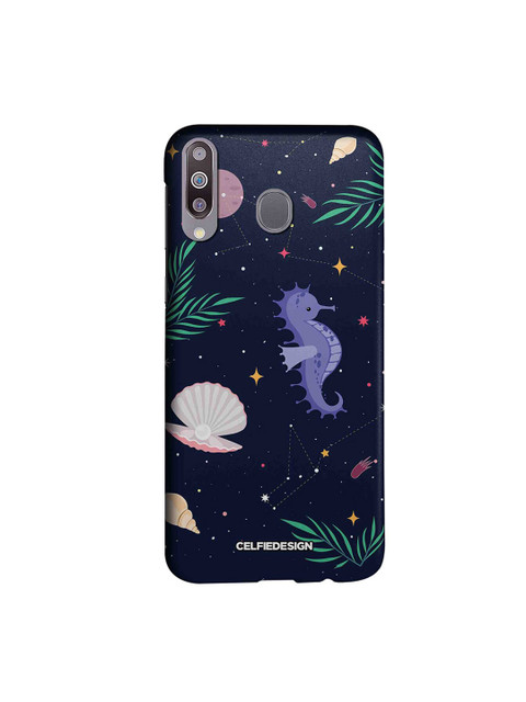

CelfieDesign Navy Blue & Green Space & Beach Quirky Print Sustainable Samsung Galaxy M30 Mobile Back Cover