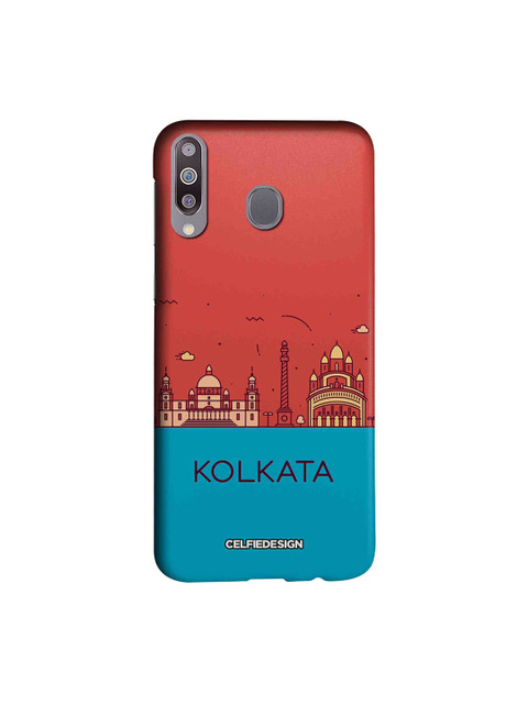 

CelfieDesign Orange & Blue Kolkata skyline Samsung Galaxy M30 Sustainable Back Cover, Red
