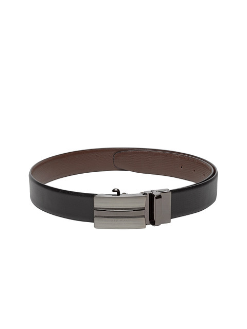 

Teakwood Leathers Men Black & Brown Textured Reversible Genuine Leather Belt
