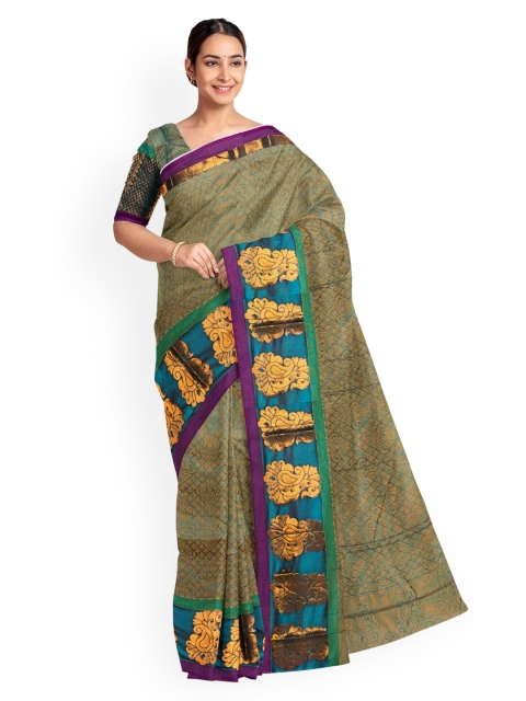 

KLM Fashion Mall Green Woven Design Saree