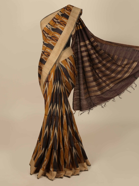 

Pothys Mustard Yellow Striped Saree