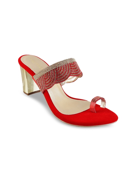 

Metro Women Red Embellished Block Heels