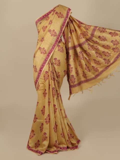 

Pothys Yellow Printed Saree