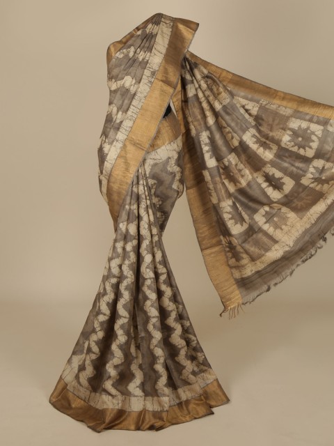 

Pothys Grey Woven Design Jute Silk Saree