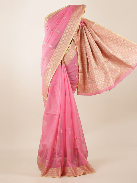 

Pothys Pink Embroidered Saree
