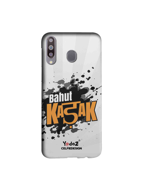 

CelfieDesign White & Orange Bahut Kadak Yedaz Quirky Samsung Galaxy M30 Mobile Back Cover