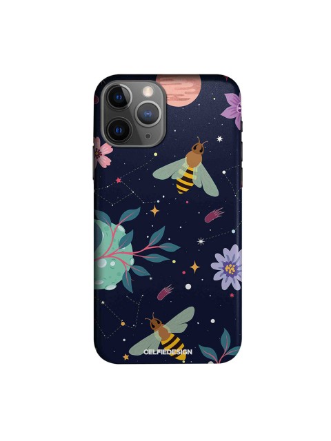 

CelfieDesign Navy Blue & Green Space Bees Printed Sustainable iPhone 11 Pro Max Back Case