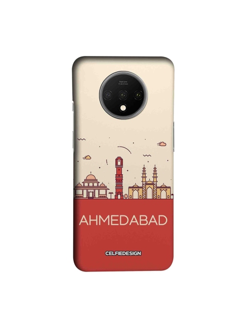 

CelfieDesign Beige & Red Ahmedabad Skyline Printed OnePlus 7T Back Case