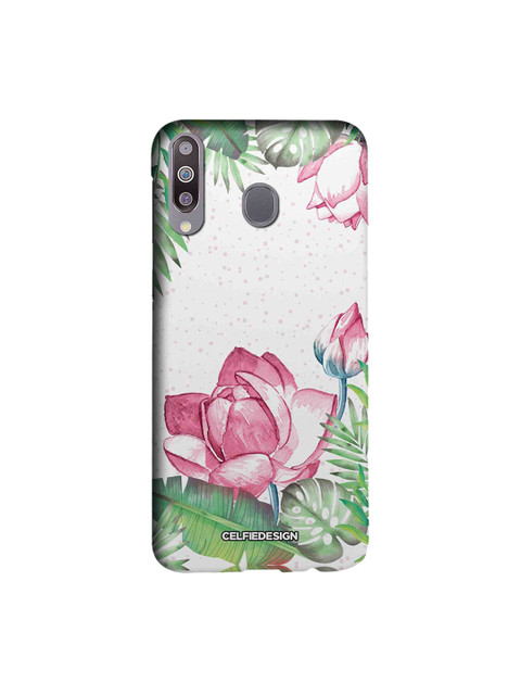 

CelfieDesign White, Green & Pink Laotian Lotus Samsung Galaxy M30 Sustainable Back Cover, Multi