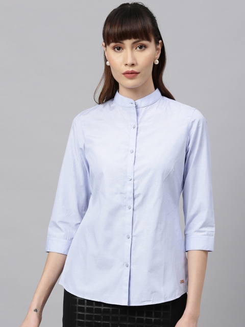 

Park Avenue Woman Women Blue Regular Fit Solid Casual Shirt
