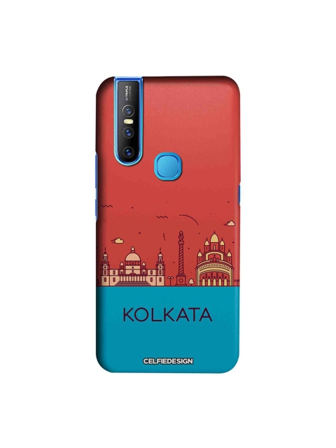 

CelfieDesign Red Blue & White Quirky Sustainable Kolkata Skyline Vivo V15 Back Cover