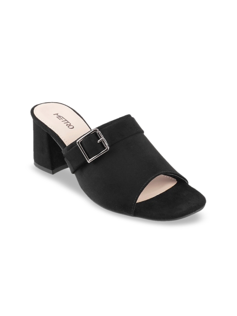 

Metro Women Black Solid Mules