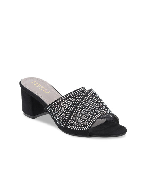 

Metro Women Black Embellished Heels