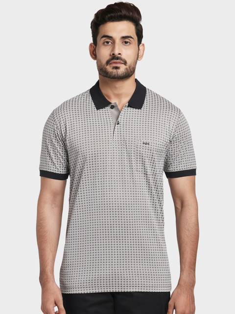 

ColorPlus Men Black Printed Polo Collar T-shirt