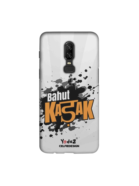 CelfieDesign Grey & Orange Bahut Kadak Printed Sustainable OnePlus 6 Back Cover