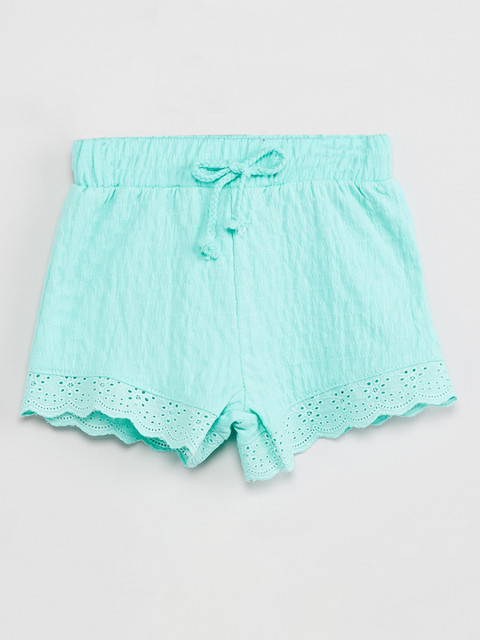 

max Girls Blue Solid Regular Fit Regular Shorts