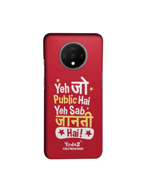 

CelfieDesign Unisex Red & White Yeh Jo Public Hai Printed OnePlus 7T Back Case