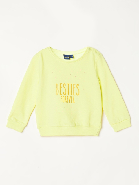 

Juniors by Lifestyle Girls Yellow Printed Sweatshirt