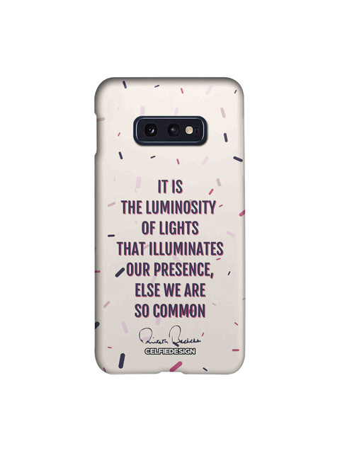 

CelfieDesign Beige & Purple Presence AB Quotes AB Collections Quirky Sustainable Samsung Galaxy S10E Back Cover