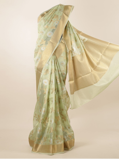 

Pothys Green Woven Design Supernet Saree