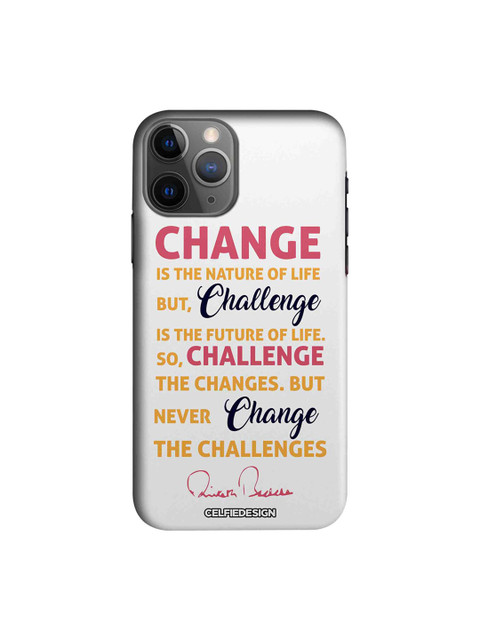 

CelfieDesign White & Yellow Challenge AB Quotes Quirky Sustainable Apple iPhone 11 Pro Max Mobile Back Cover