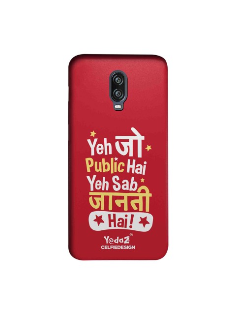 

CelfieDesign Red & White Yeh Jo Public Hai Yedaz Quirky OnePlus 6T Mobile Back Cover
