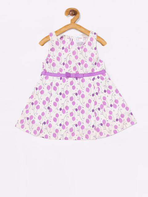 

NAUTI KIDZ Girls White Printed Fit and Flare Dress