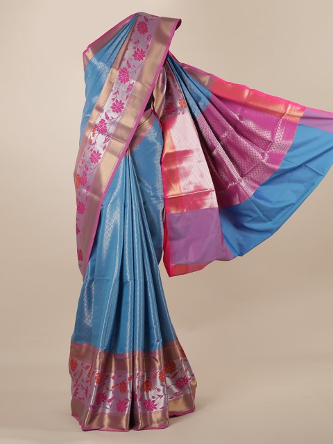 

Pothys Blue & Pink Tissue Woven Design Saree