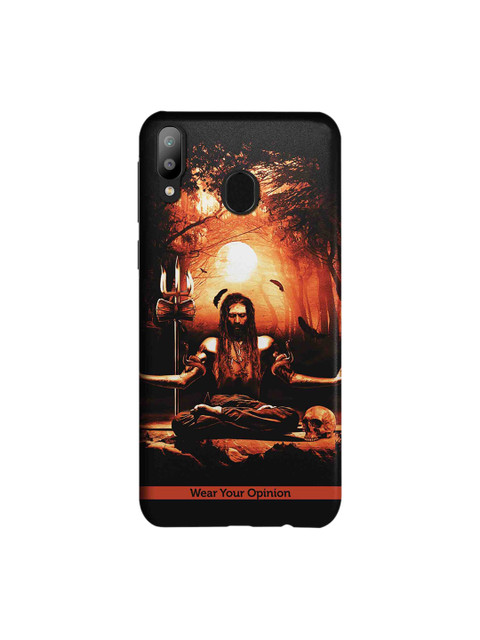 

CelfieDesign Black & Orange Meditation Aghori Wear Your Opinion Sustainable Samsung Galaxy M20 Mobile Back Cover