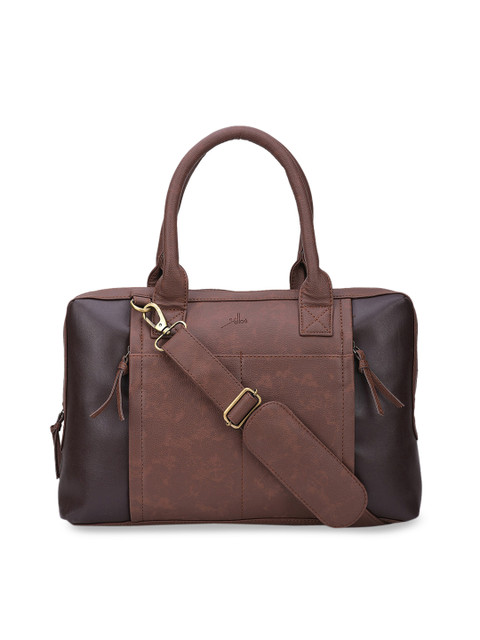 

yelloe Men Brown Colourblocked Laptop Bag