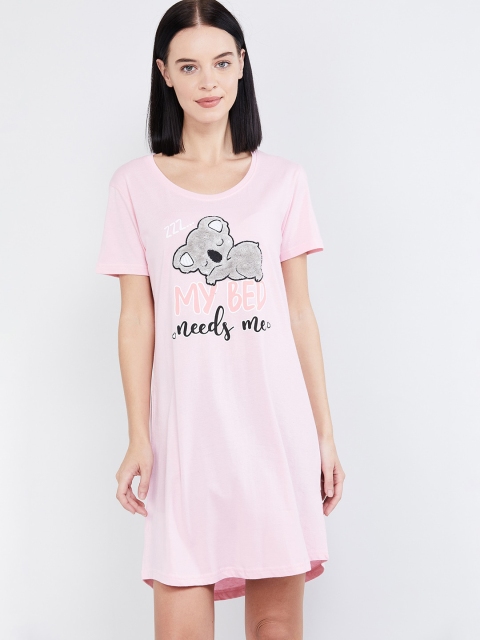 

max Women Pink Printed Nightdress