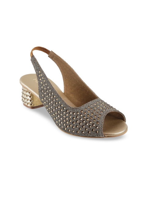 

Metro Women Taupe Embellished Peep Toes